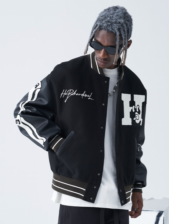 Harsh and Cruel Skeleton Bones Varsity Jacket | Face 3 Face