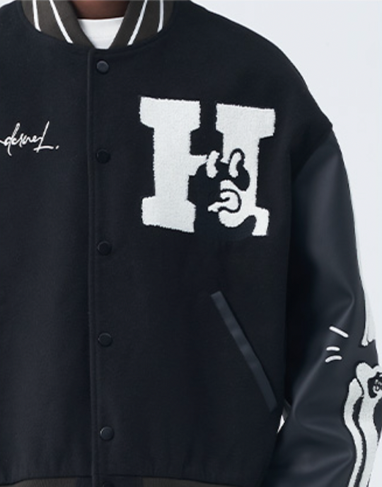 Harsh and Cruel Skeleton Bones Varsity Jacket | Face 3 Face