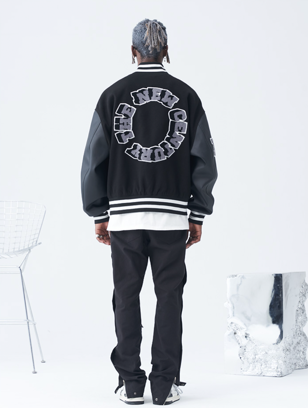 Harsh and Cruel 3D Ring Circular LOGO Embroidered Varsity Jacket | Face 3 Face