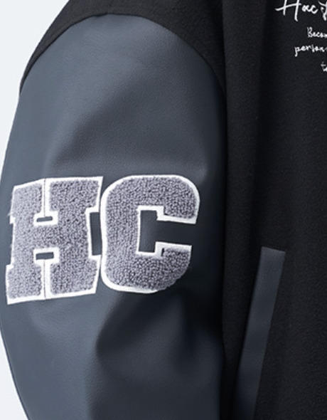 Harsh and Cruel 3D Ring Circular LOGO Embroidered Varsity Jacket | Face 3 Face