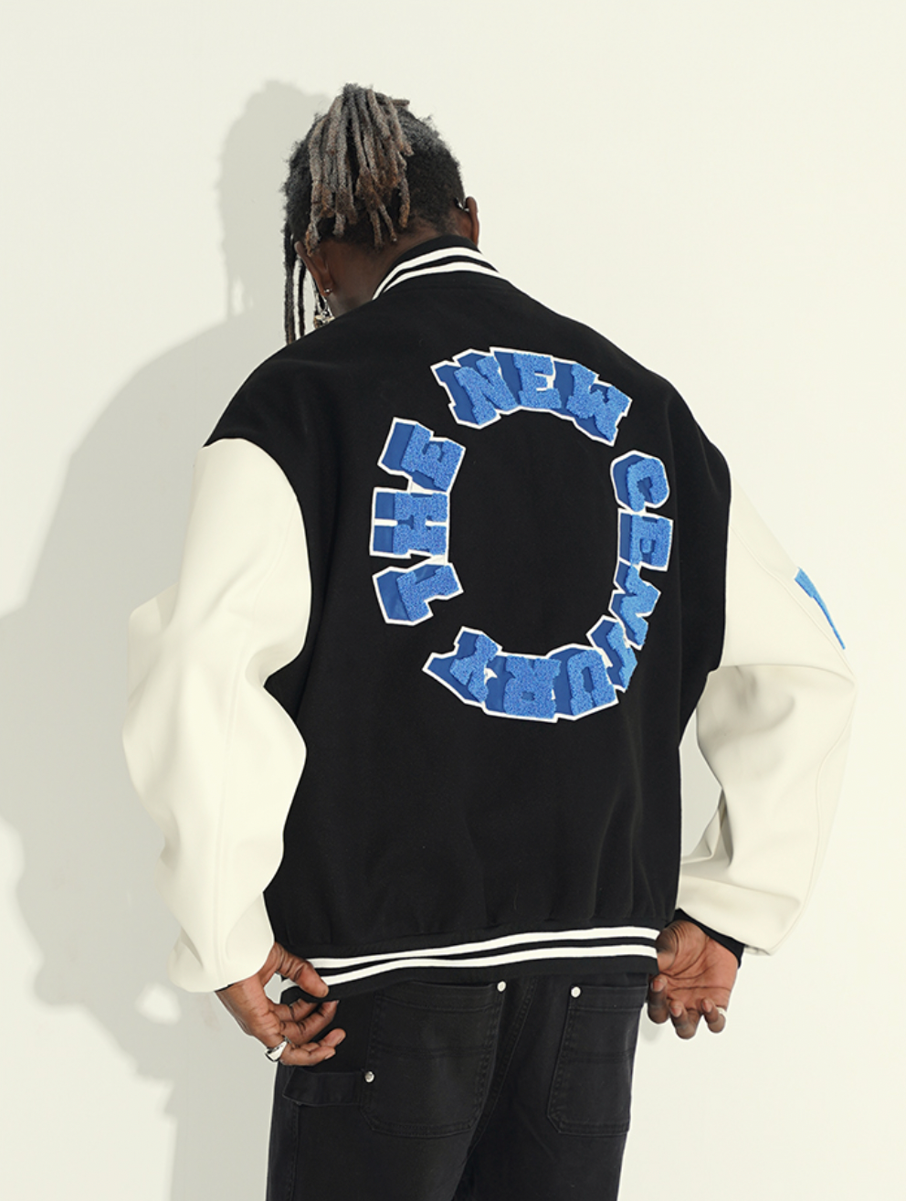 Harsh and Cruel 3D Ring Circular LOGO Embroidered Varsity Jacket | Face 3 Face