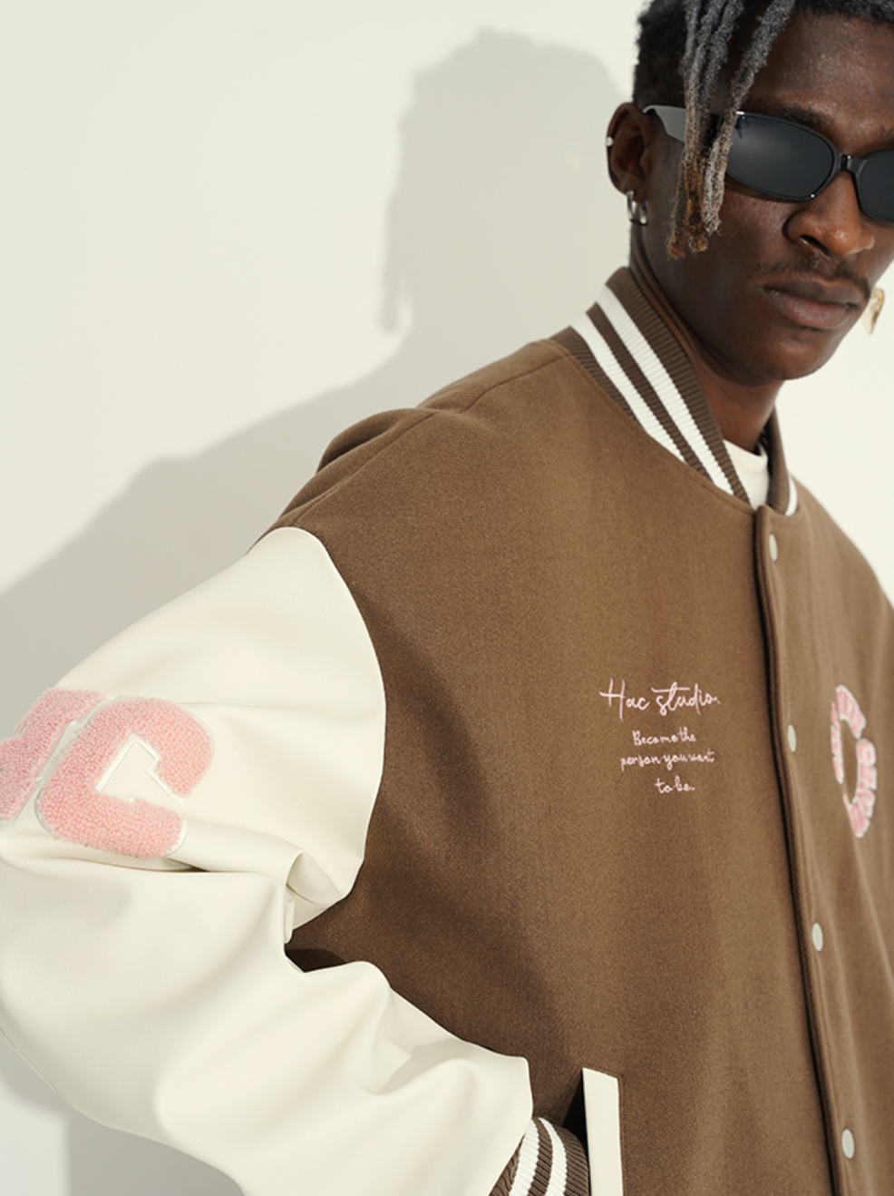 Harsh and Cruel 3D Ring Circular LOGO Embroidered Varsity Jacket | Face 3 Face