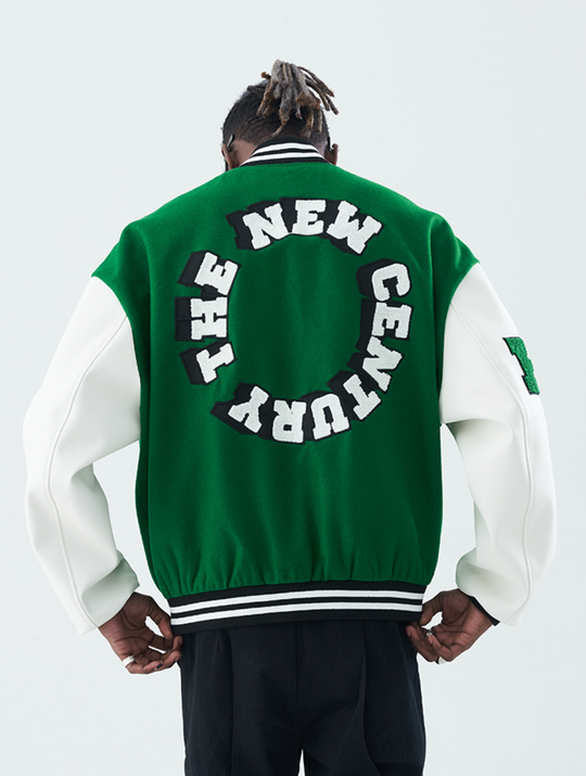 Harsh and Cruel 3D Ring Circular LOGO Embroidered Varsity Jacket | Face 3 Face