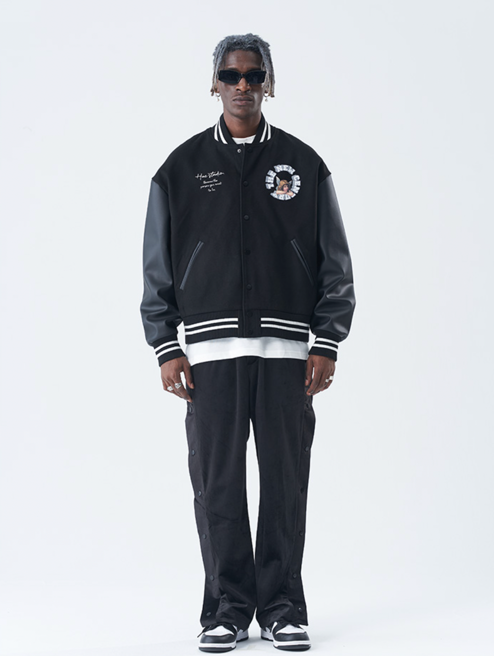 Harsh and Cruel 3D Ring Circular LOGO Angel Varsity Jacket | Face 3 Face