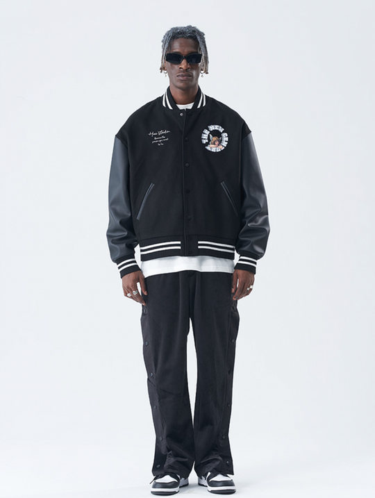 Harsh and Cruel 3D Ring Circular LOGO Angel Varsity Jacket | Face 3 Face