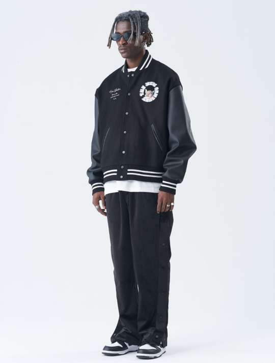 Harsh and Cruel 3D Ring Circular LOGO Angel Varsity Jacket | Face 3 Face