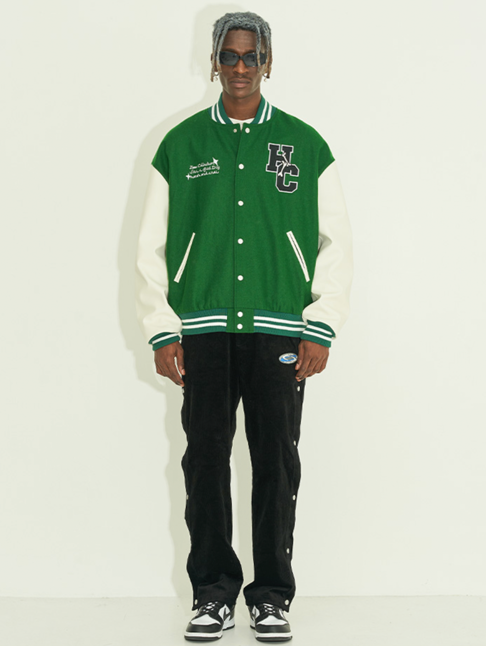 Harsh and Cruel Circular Ring LOGO Bulldog Varsity Jacket | Face 3 Face