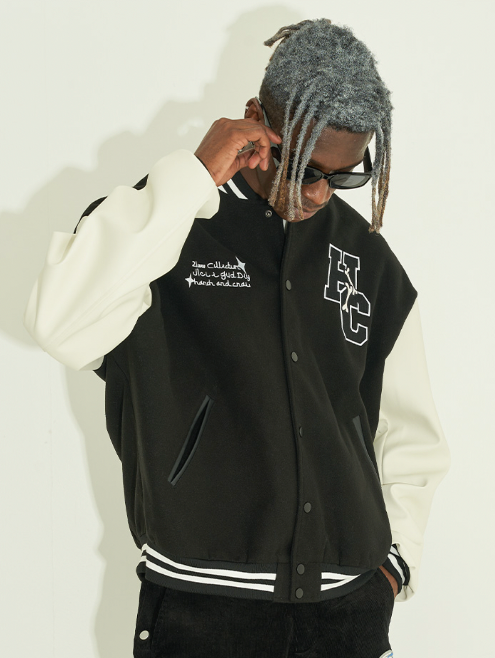 Harsh and Cruel Circular Ring LOGO Bulldog Varsity Jacket | Face 3 Face