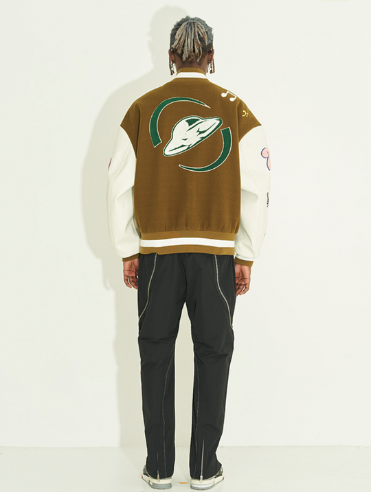 Harsh and Cruel Graffiti Logo Smiley Face Love Heart UFO Varsity Jacket | Face 3 Face