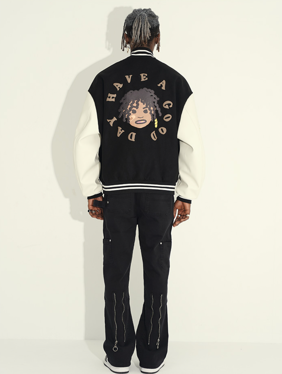 Harsh and Cruel Hand Painted Circular Ring LOGO Love Heart Kids Varsity Jacket | Face 3 Face