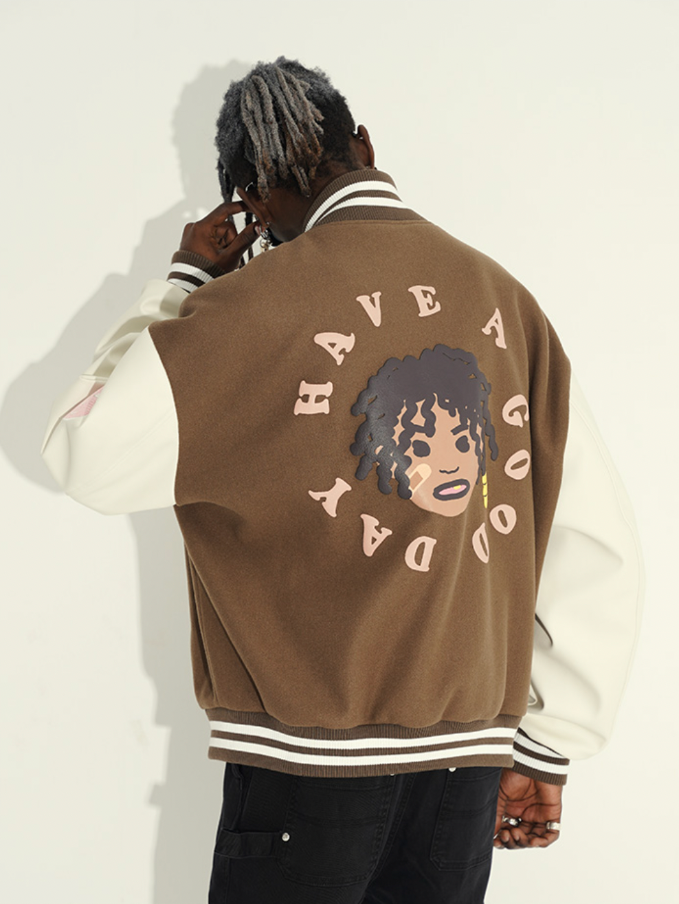 Harsh and Cruel Hand Painted Circular Ring LOGO Love Heart Kids Varsity Jacket | Face 3 Face