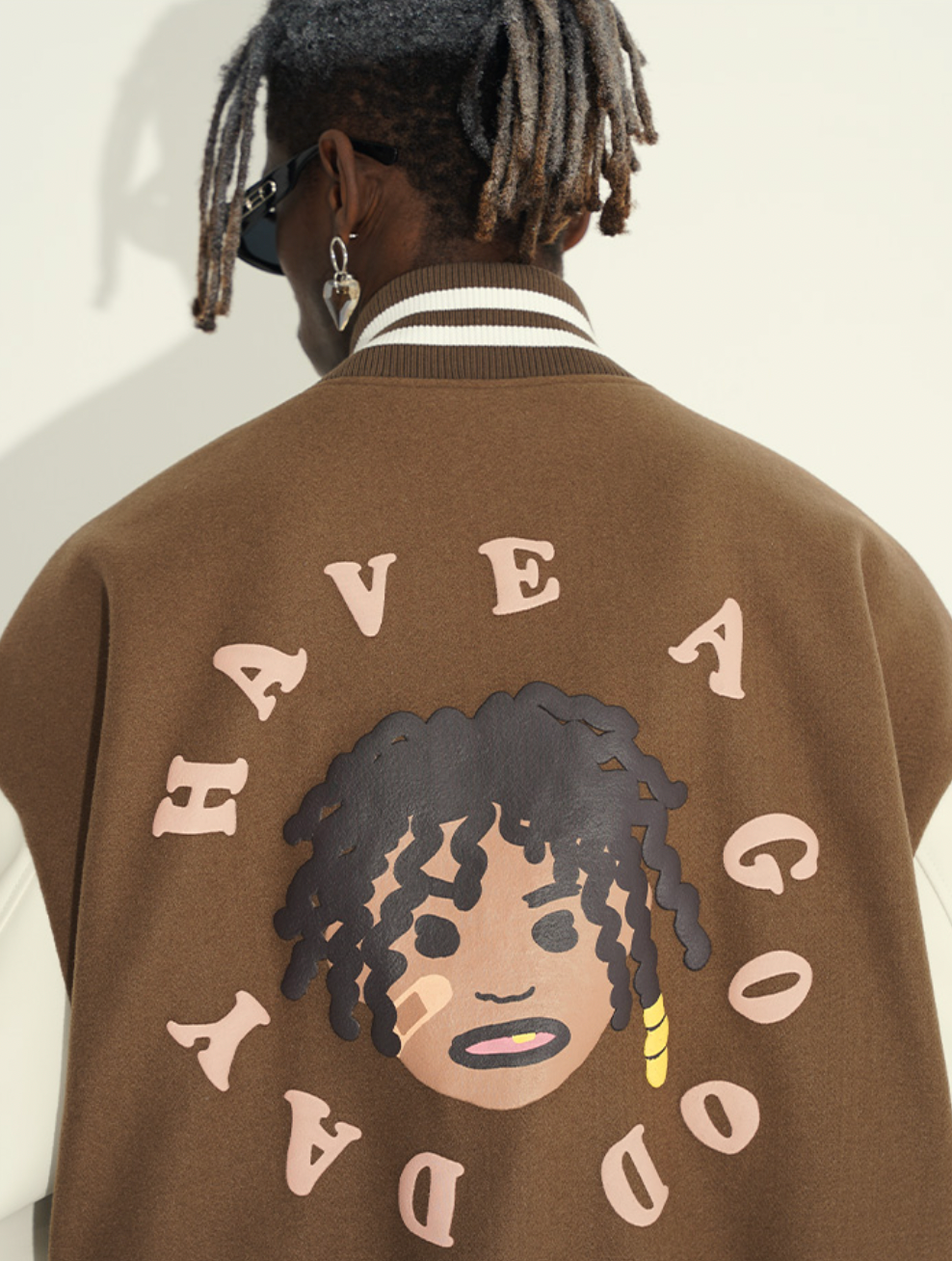 Harsh and Cruel Hand Painted Circular Ring LOGO Love Heart Kids Varsity Jacket | Face 3 Face