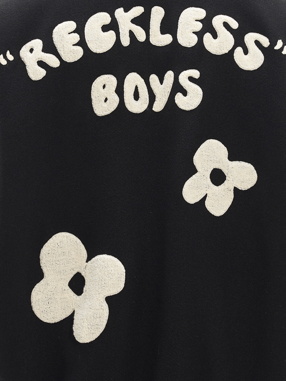 Harsh and Cruel Embroidered Small Flowers Varsity Jacket