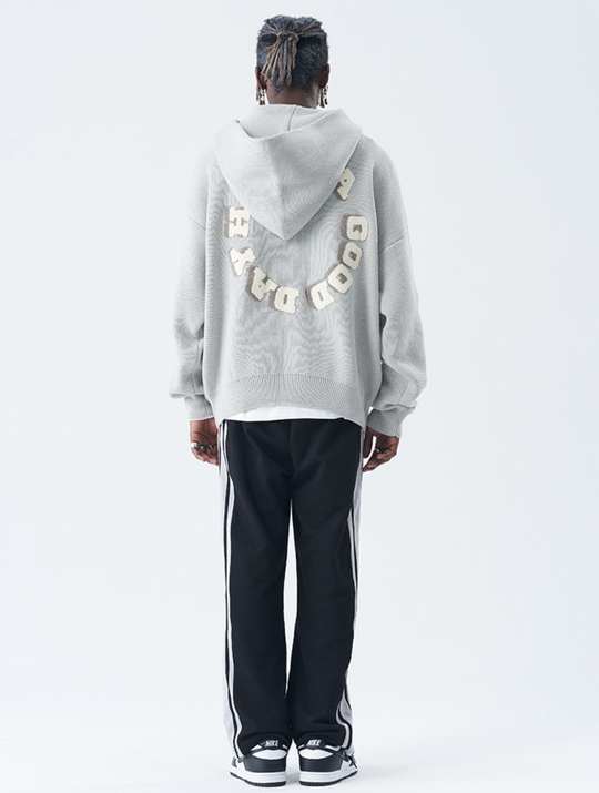 Harsh and Cruel Circular 3D LOGO Hoodie Knit Sweater | Face 3 Face