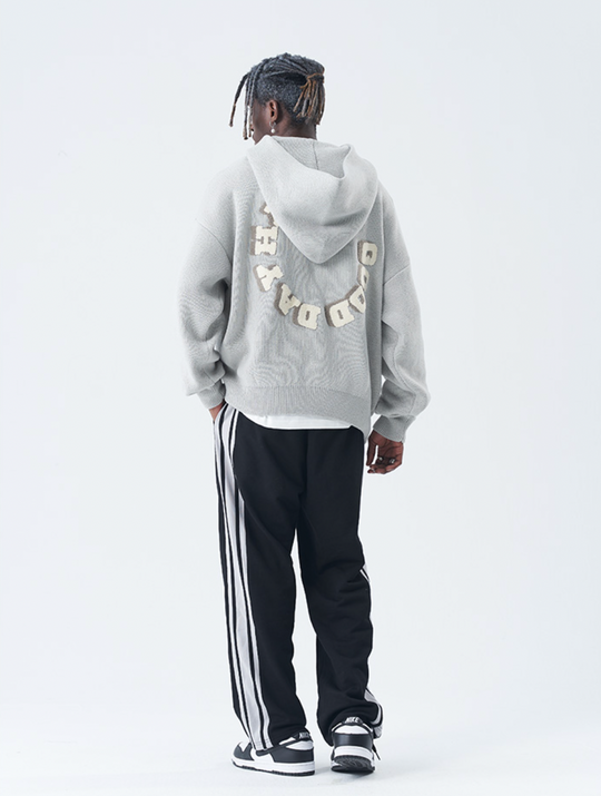 Harsh and Cruel Circular 3D LOGO Hoodie Knit Sweater | Face 3 Face