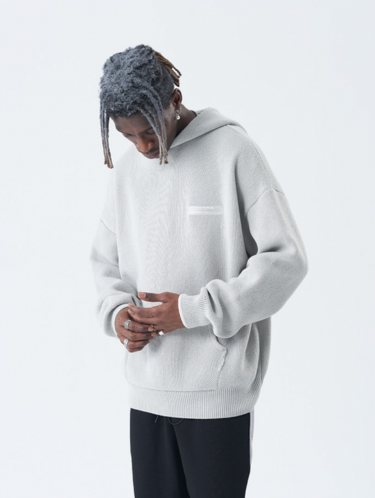 Harsh and Cruel Circular 3D LOGO Hoodie Knit Sweater | Face 3 Face