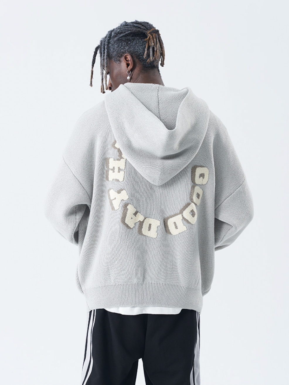 Harsh and Cruel Circular 3D LOGO Hoodie Knit Sweater | Face 3 Face