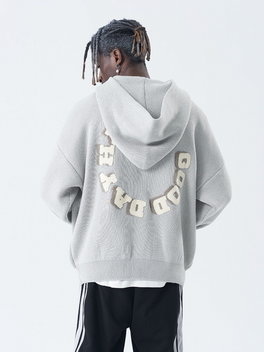 Harsh and Cruel Circular 3D LOGO Hoodie Knit Sweater | Face 3 Face
