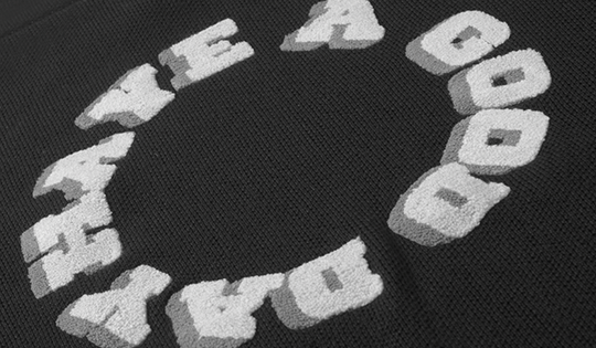 Harsh and Cruel Circular 3D LOGO Hoodie Knit Sweater | Face 3 Face