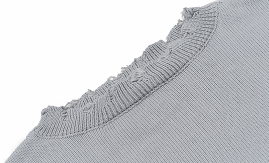 Harsh and Cruel Patch Label Distressed Knit Sweater | Face 3 Face