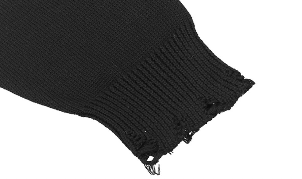 Harsh and Cruel Patch Label Distressed Knit Sweater | Face 3 Face