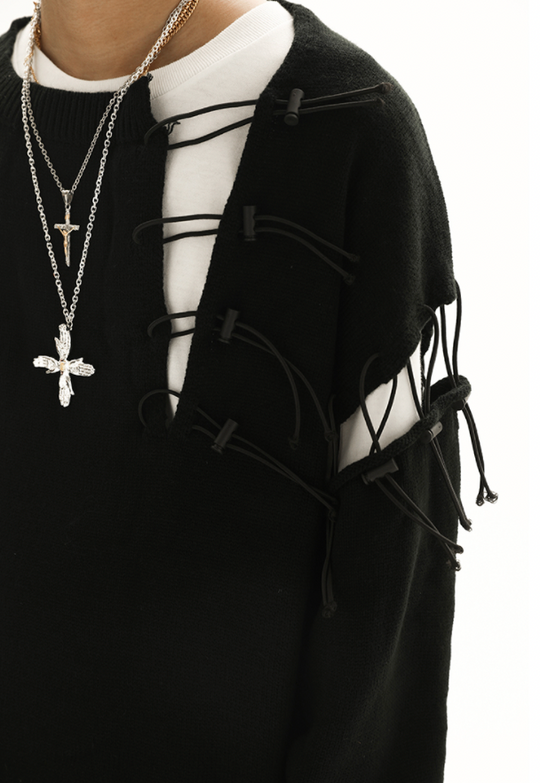 Harsh and Cruel Destruction Knit Sweater | Face 3 Face