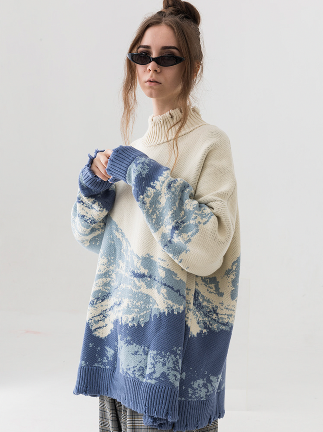 Harsh and Cruel Snow Mountain Destruction Knit Sweater | Face 3 Face