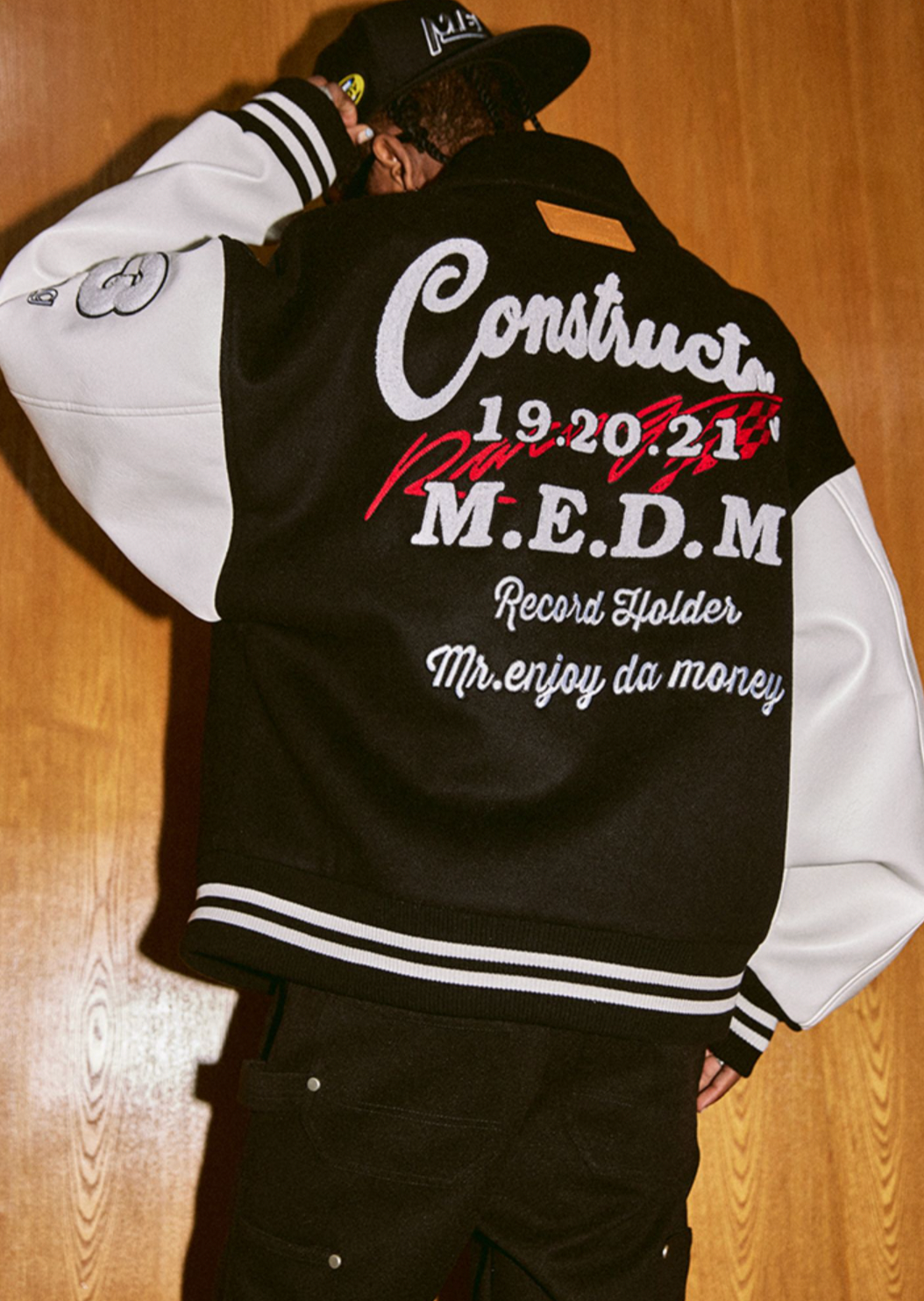 MEDM Record Holder Anniversary Embroidered Varsity Jacket | Face 3 Face