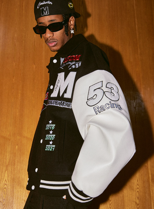 MEDM Record Holder Anniversary Embroidered Varsity Jacket | Face 3 Face