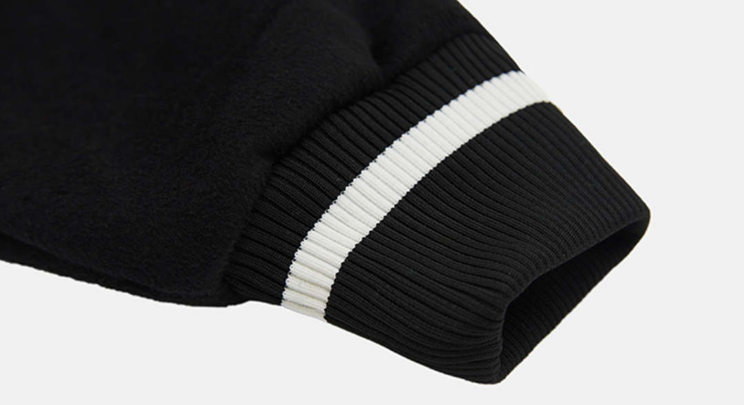 MEDM Spell Leather Logo Embroidered Varsity Jacket | Face 3 Face