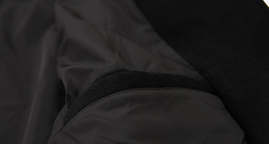 MEDM Spell Leather Logo Embroidered Varsity Jacket | Face 3 Face