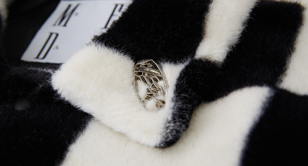 MEDM Fur Checkerboard Sherpa Fleece Jacket | Face 3 Face