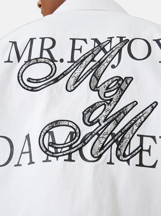 MEDM Casual Letter Logo Denim Jacket | Face 3 Face