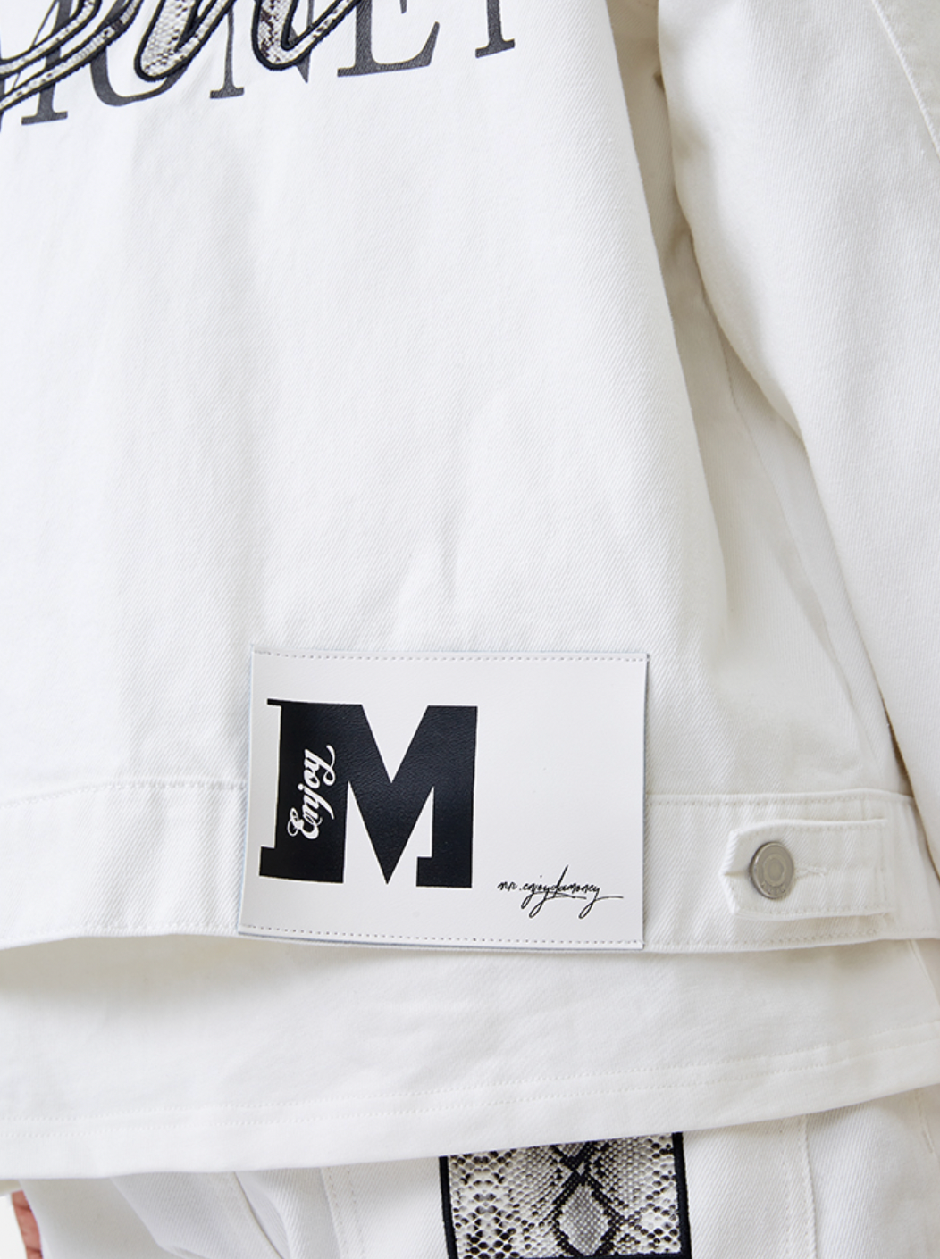 MEDM Casual Letter Logo Denim Jacket | Face 3 Face
