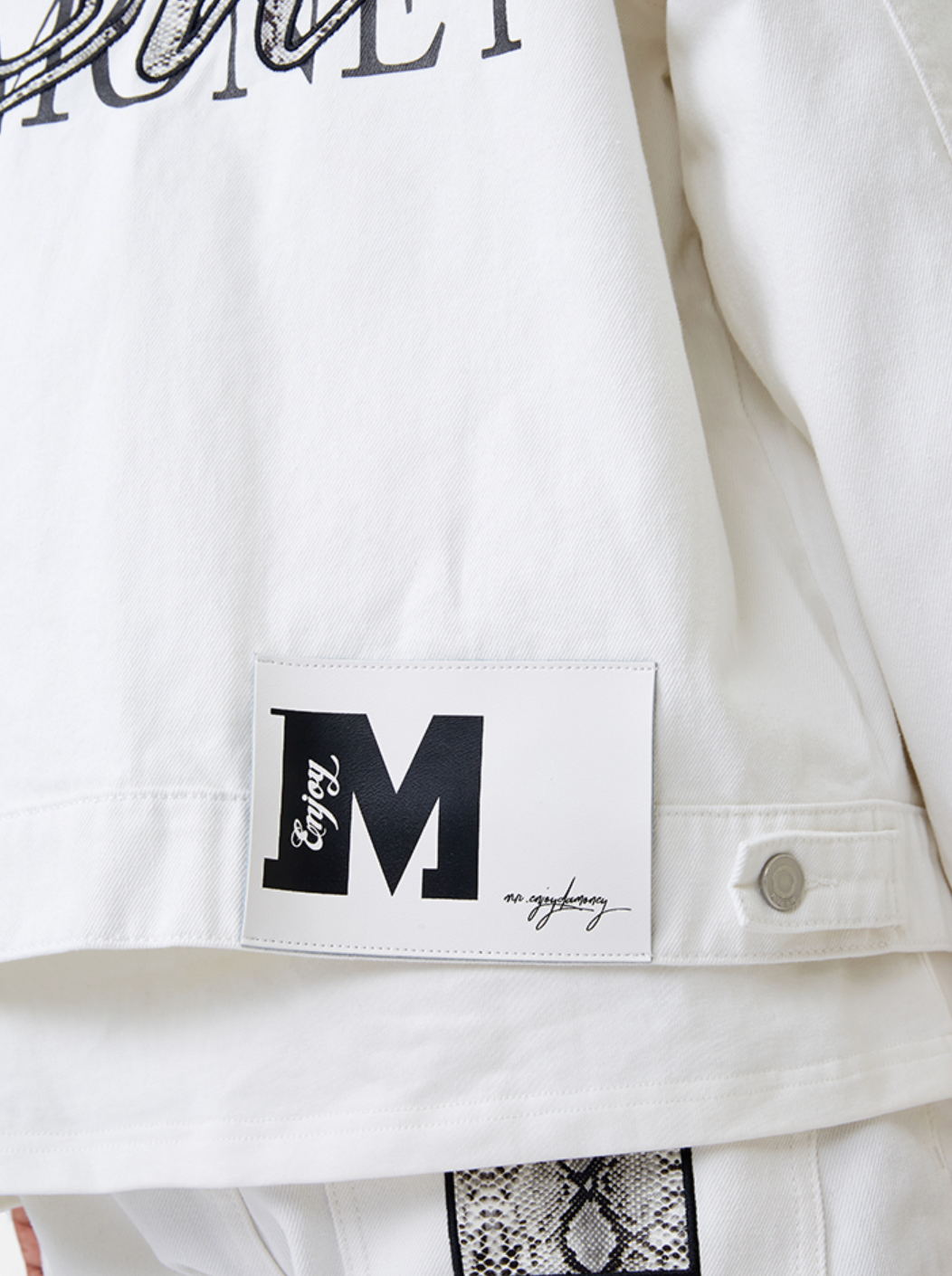 MEDM Casual Letter Logo Denim Jacket