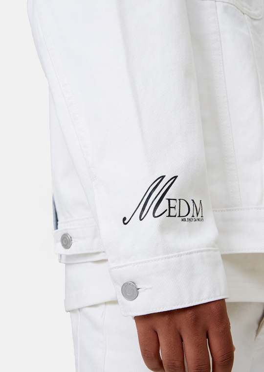 MEDM Casual Letter Logo Denim Jacket | Face 3 Face