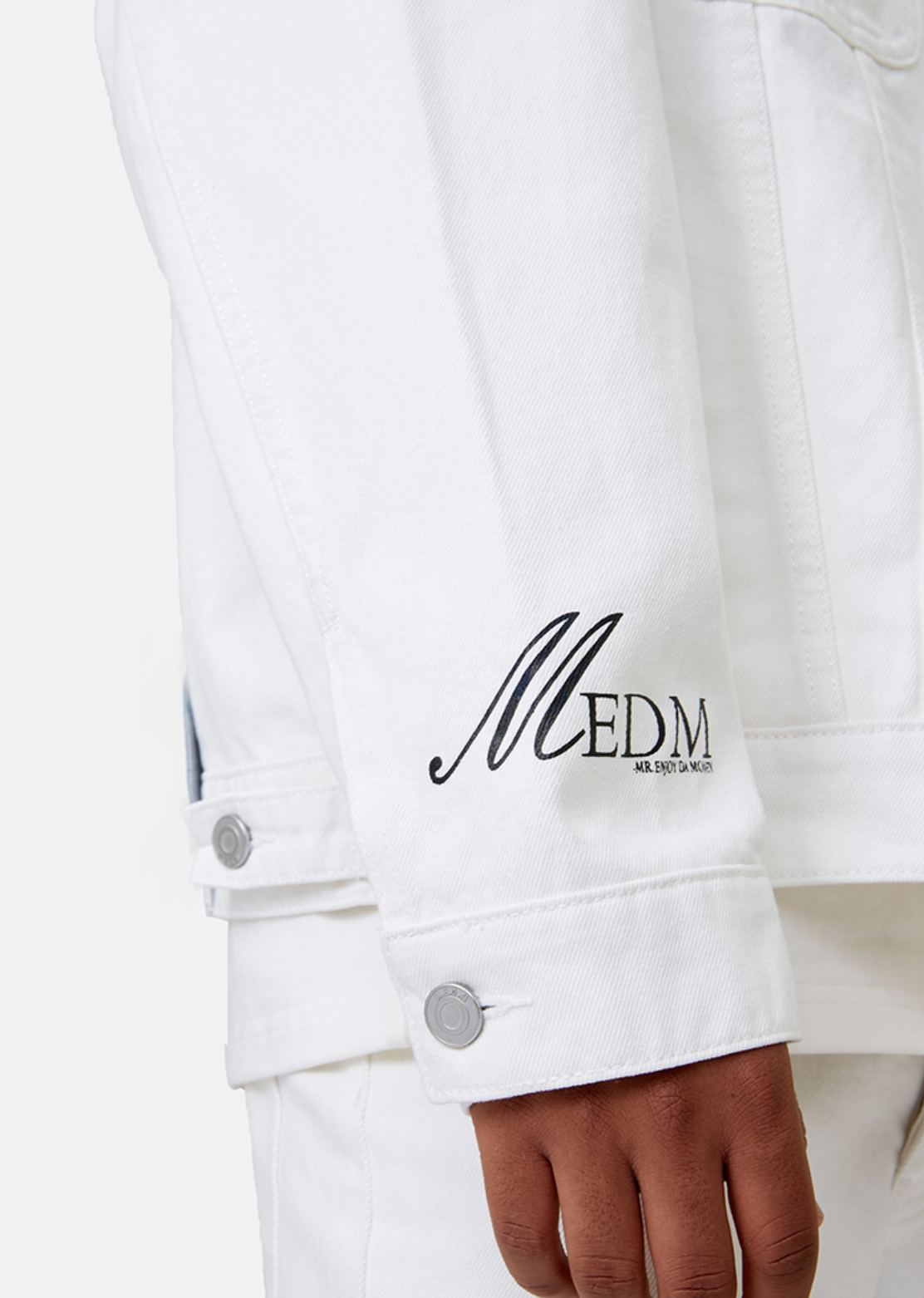 MEDM Casual Letter Logo Denim Jacket