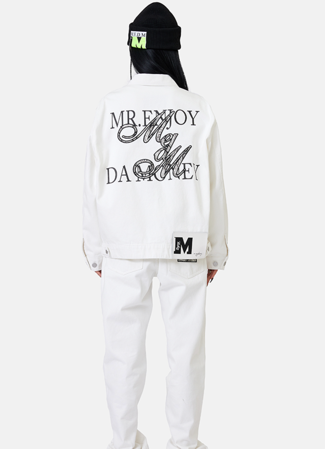 MEDM Casual Letter Logo Denim Jacket | Face 3 Face