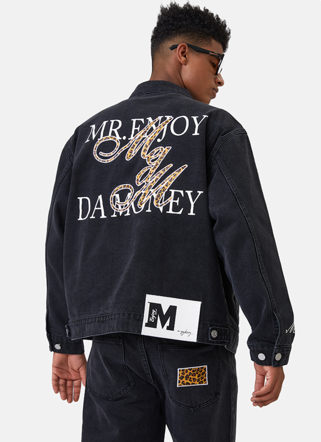 MEDM Casual Letter Logo Denim Jacket | Face 3 Face