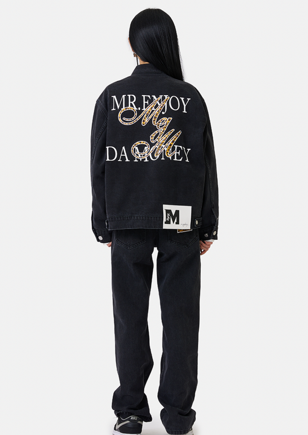 MEDM Casual Letter Logo Denim Jacket | Face 3 Face