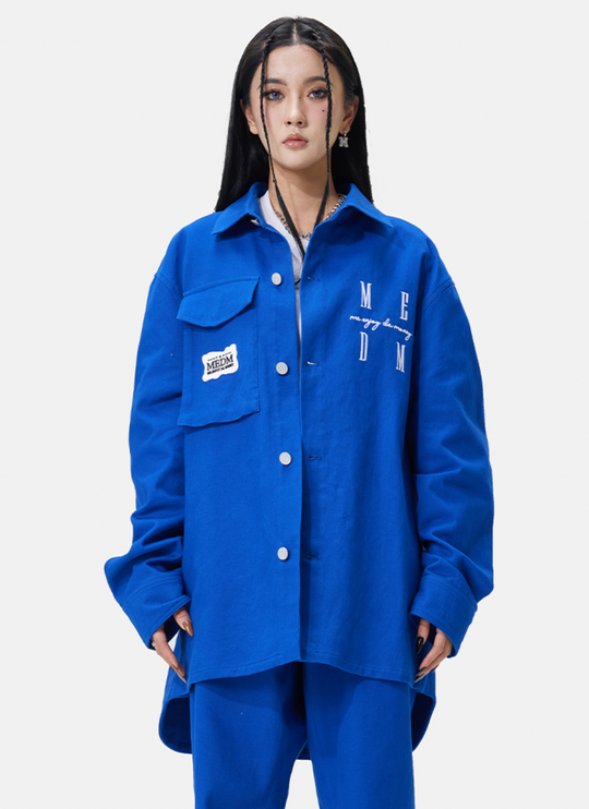 MEDM Embroidered Letters Logo Workwear Jacket | Face 3 Face