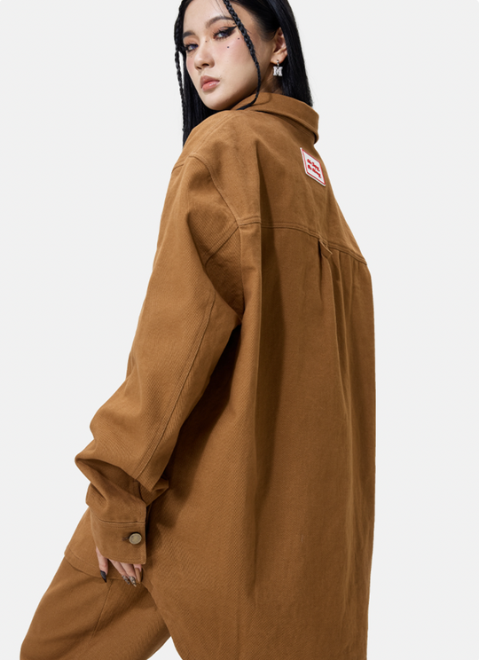 MEDM Embroidered Letters Logo Workwear Jacket | Face 3 Face