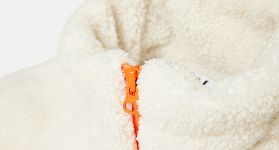 MEDM Logo Embroidered Sherpa Fleece Boa Jacket | Face 3 Face