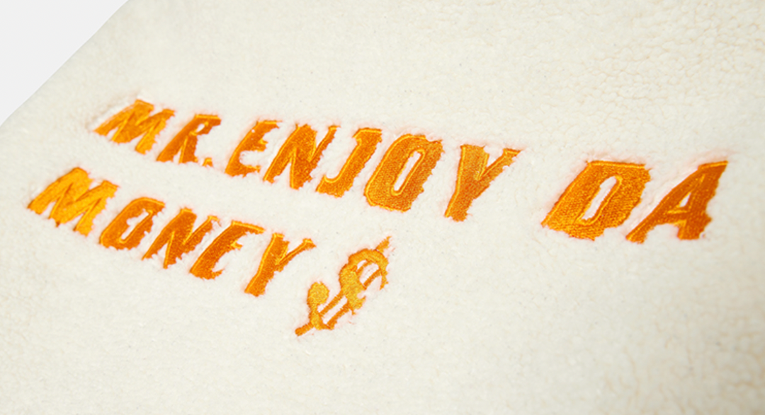 MEDM Logo Embroidered Sherpa Fleece Boa Jacket | Face 3 Face