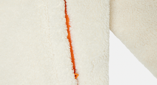 MEDM Logo Embroidered Sherpa Fleece Boa Jacket | Face 3 Face