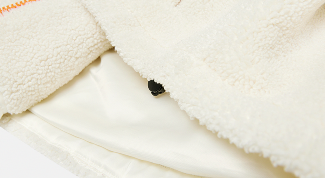 MEDM Logo Embroidered Sherpa Fleece Boa Jacket | Face 3 Face