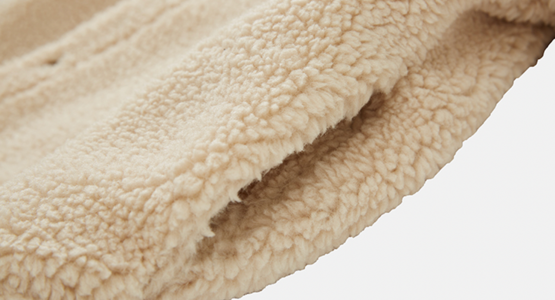 MEDM Logo Letters Embroidered Sherpa Fleece Boa Jacket | Face 3 Face