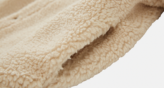 MEDM Logo Letters Embroidered Sherpa Fleece Boa Jacket | Face 3 Face