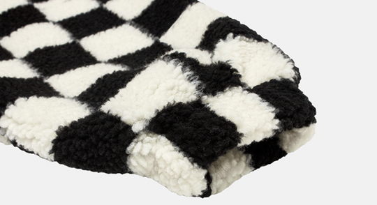 MEDM Checkerboard Sherpa Fleece Boa Pullover Jacket | Face 3 Face