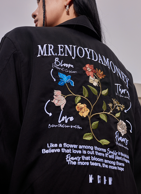 MEDM Flower Letter Embroidery Jacket | Face 3 Face
